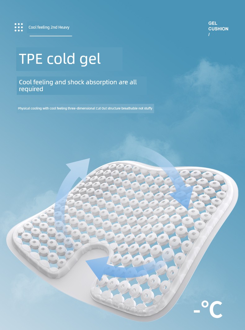 Premium Cooling Gel Car Seat Cushion Pad