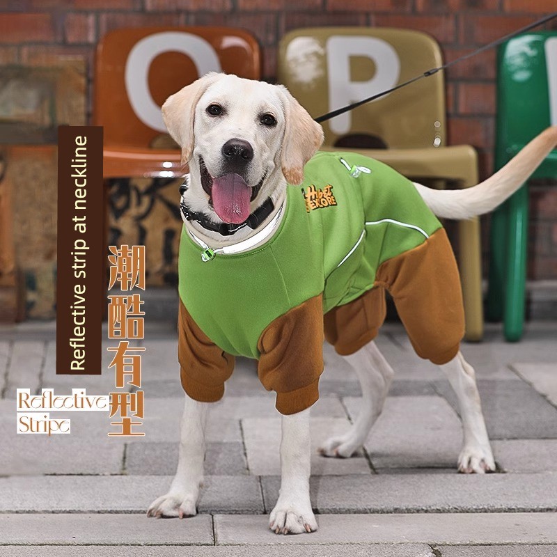 Dog Clothes Winter Heattech Large Dog Golden Retriever Labrador Pet Autumn and Winter Big Dog Fleece-lined Four-Legged Cotton-Padded Clothes