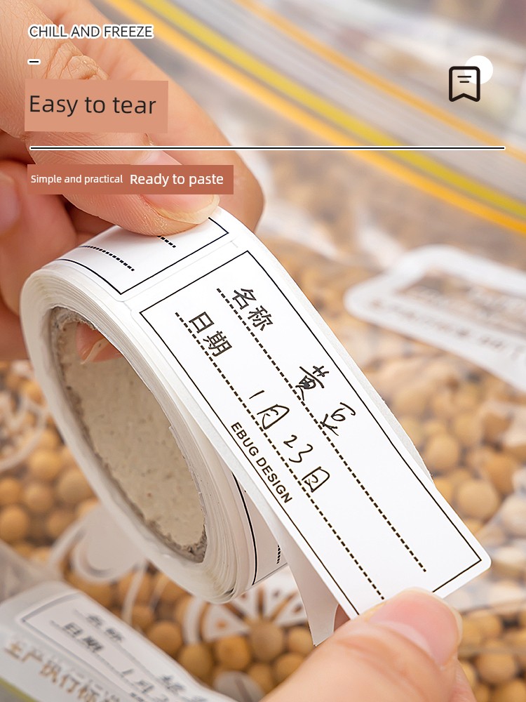 Seamless Label Refrigerator Frozen Crisper Classified Stickers Sticky Notes For Home Waterproof Sticky Note Adhesive Sticker