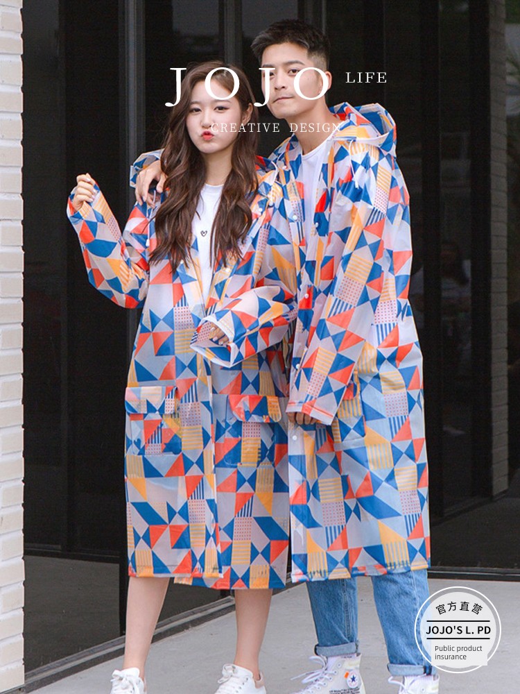 Jojo's L. Pd. Mr. Grocery. Raincoat New Arrival Thickened Cycling Outdoor Hiking Print | Shu Man