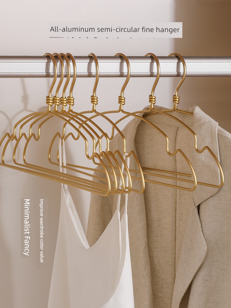 Vertical Seamless Aluminum Alloy Rack Anti Shoulder Angle Drying Cloth Rack Household Clothes Hanging Non-Slip Clothing Chapelet Affordable Luxury Style