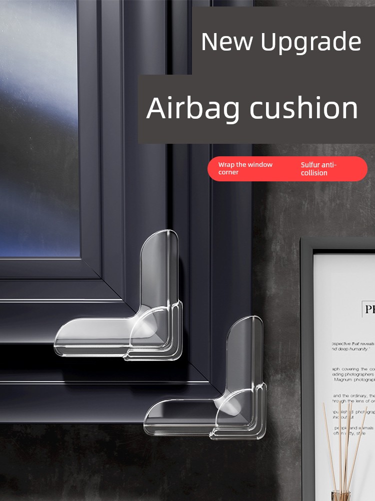 Broken Bridge Aluminum Window Bumper Airbag Corner Protector Bump Proof Pack Right Angle Glass Collision in-Swinging Casement Window Sharp Angle Protective Cover