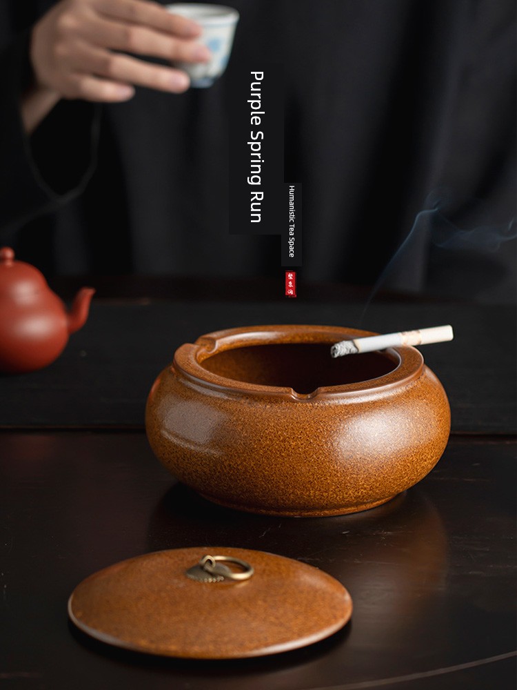 Jojo's L. Pd. Ziquan Jian. Gold Pattern Ashtray Living Room Office Fancy Gradient Ceramic | Light