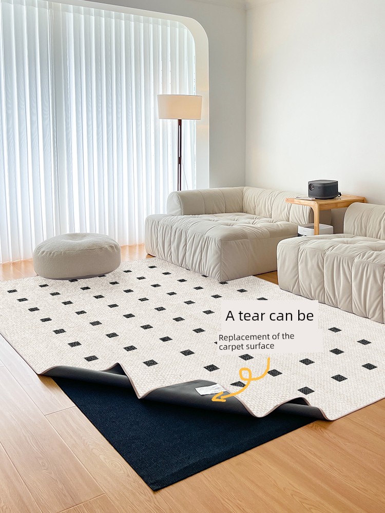 Removable and Washable Carpet Living Room 2025 New Arrival Blackstone Apartment Floor Mat For Home Double-Layer Machine Washable Bedside Blanket Bruloman