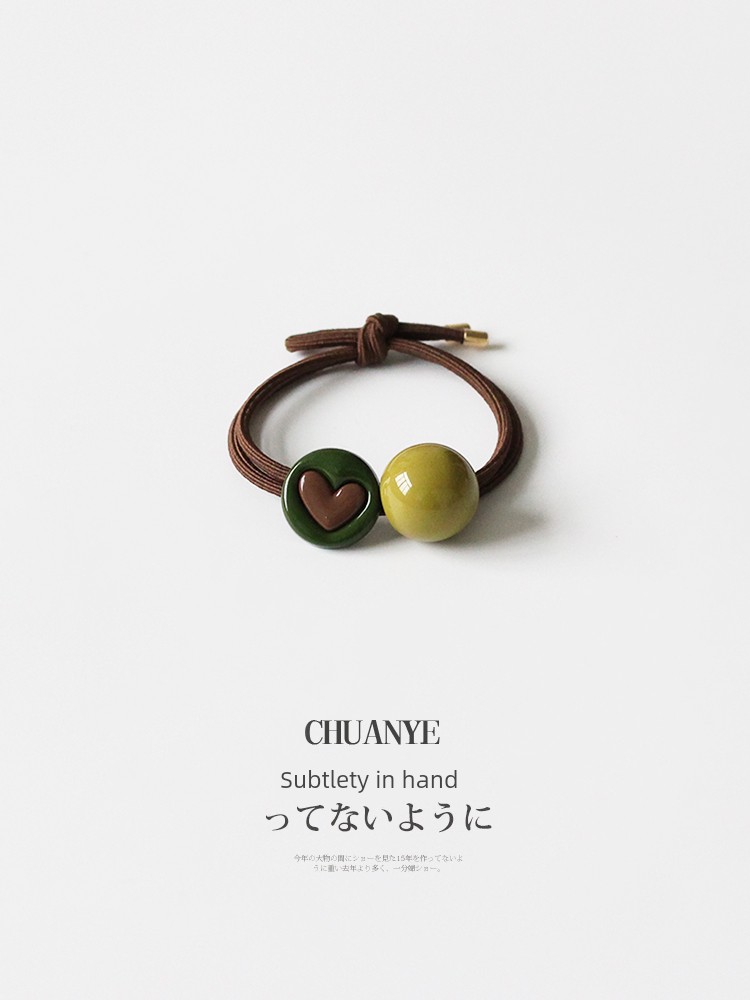 Kawano Green Ball Hair Rope Female 2024 New Arrival Classy Head Rope Hair Elastic Band High Elastic Durable Hair Ring Hair Accessories