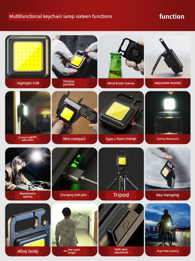 Strong Light Portable LED for Dormitory Camping Keychain