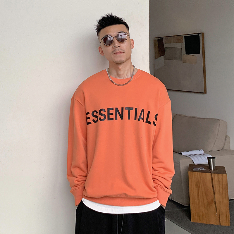 Uncle Bar Spring and Autumn Men Letters Print Pure Cotton T-shirt Trendy Long-T-Shirt American K-style Tops Casual Outwear