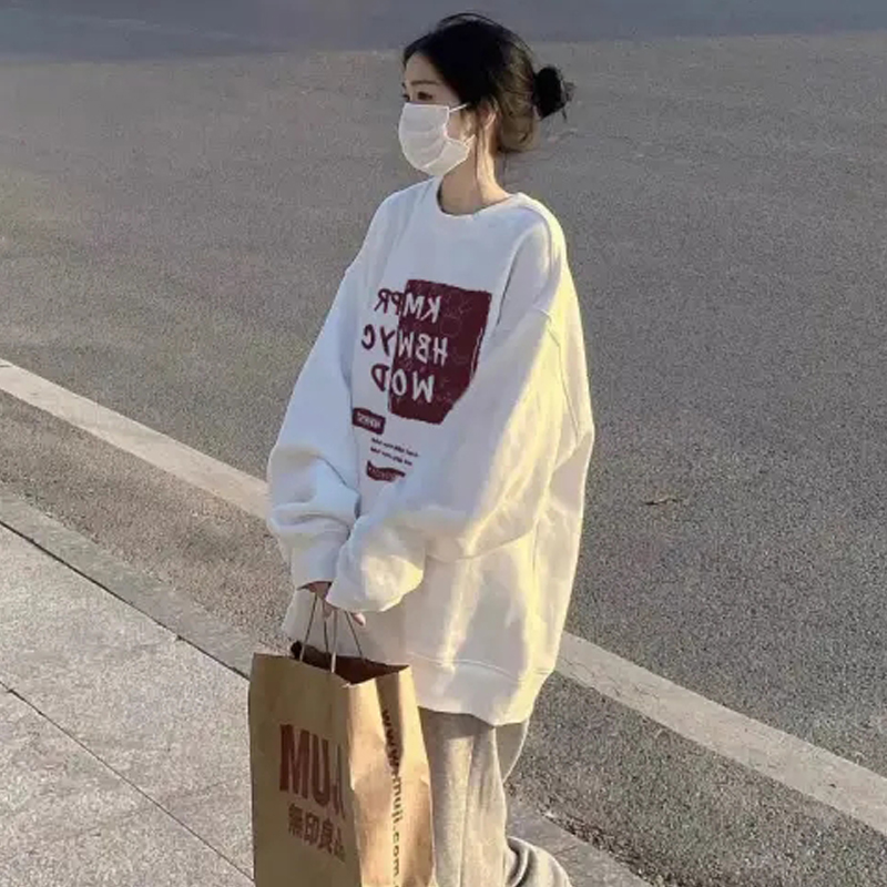 Chubby Girl Plus Size Fancy Sweatshirt Female Autumn and Winter 2024 New Arrival Loose Korean Style Hooded Jacket Oversize Tide