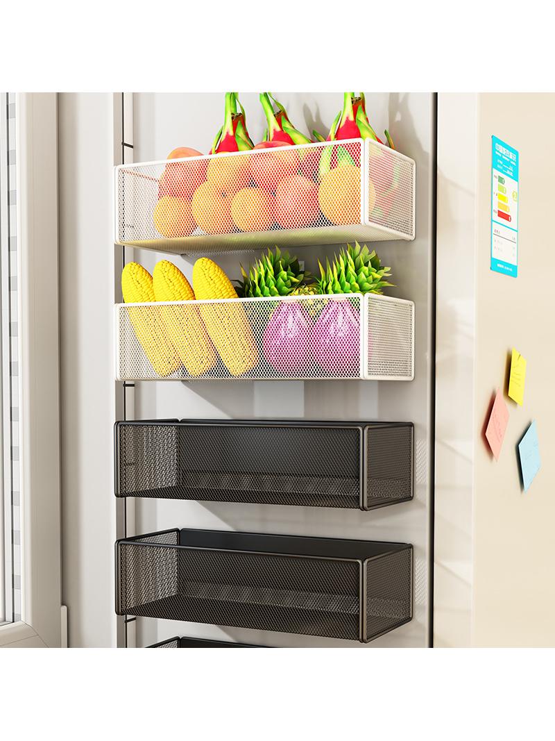 Jujiajia Kitchen Refrigerator Shelf Side Storage Magnetic Suction Onion, Ginger and Garlic Box Side Side Hanging Basket Complete Box Shelf Vegetable