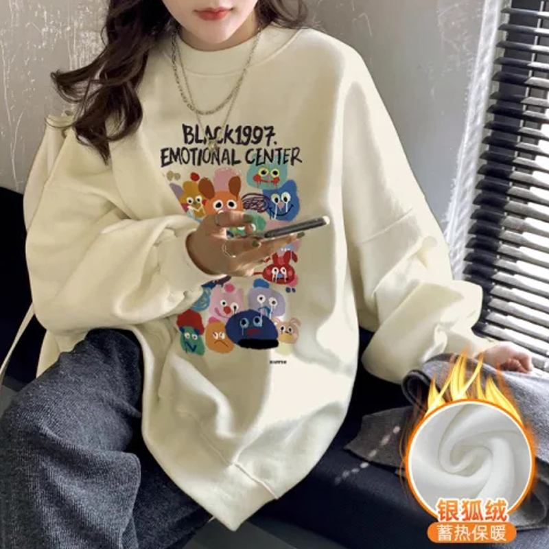 150.00kg Extra Large Size Sweatshirt Women 2024 New Arrival Loose Design Niche Style Spring & Fall Thin Casual Velvet Hoodie