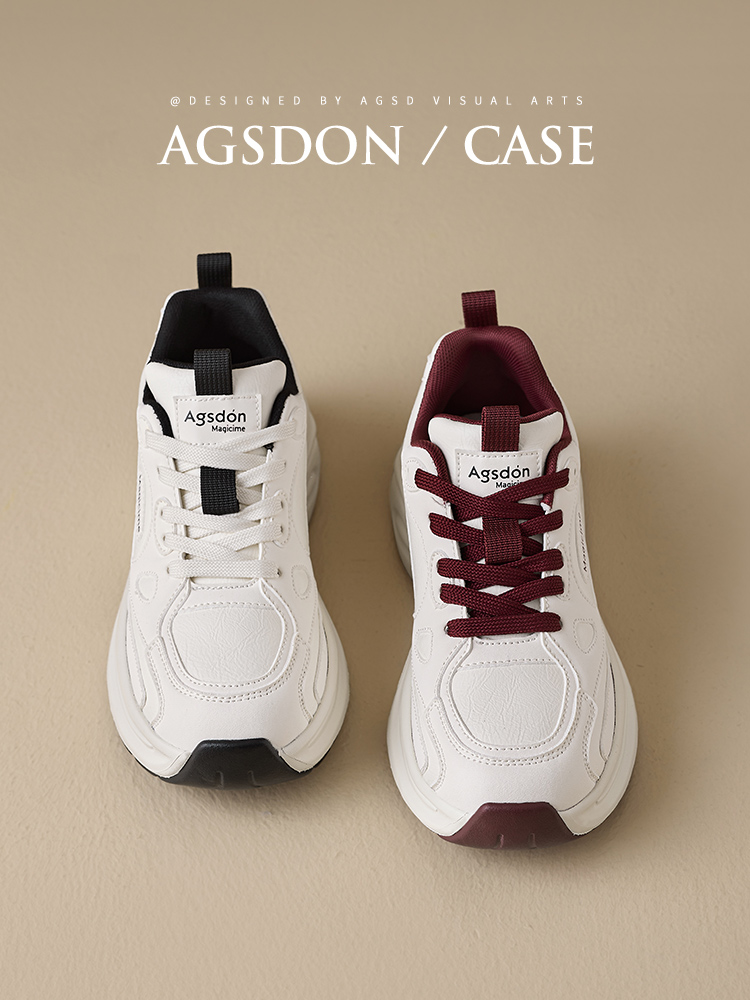 Augusto Platform Dad Shoes Female 2024 New Arrival Winter White with Fleece Lining Increased Best Selling Show Feet Small Sneaker