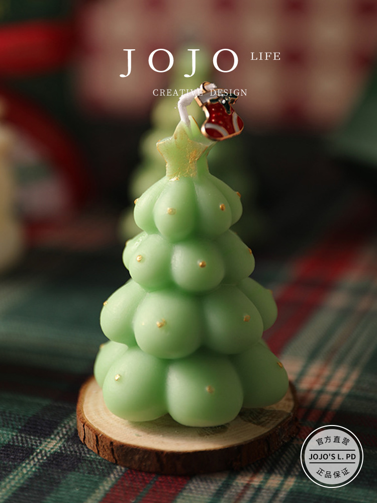 Jojo's L. Pd. Bow. Aromatherapy Candle Christmas Tree Snowman Ginger Cake Holiday Atmosphere Decoration | Worship