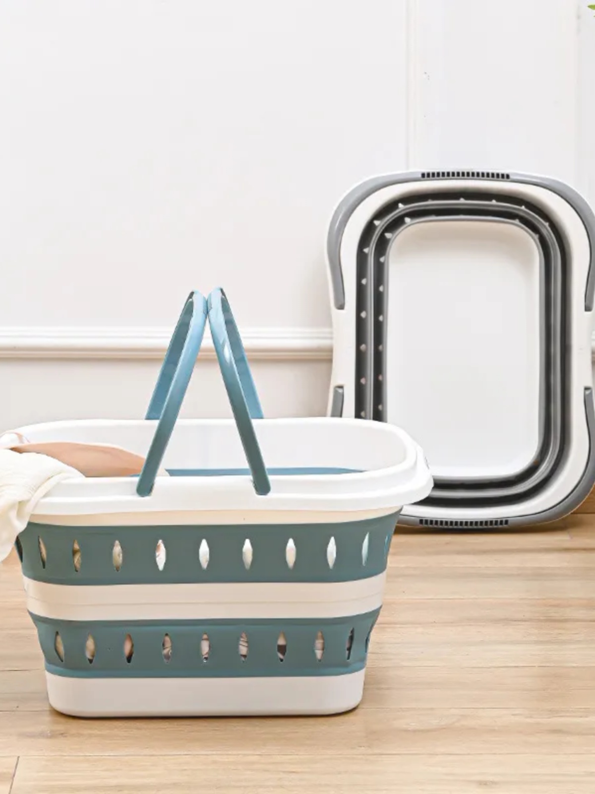 Jujiajia Large Size Foldable Laundry Basket For Home Wall-Mounted Clothing Storage Basket Bathroom Dirty Clothes Basket Laundry Basket Large Size