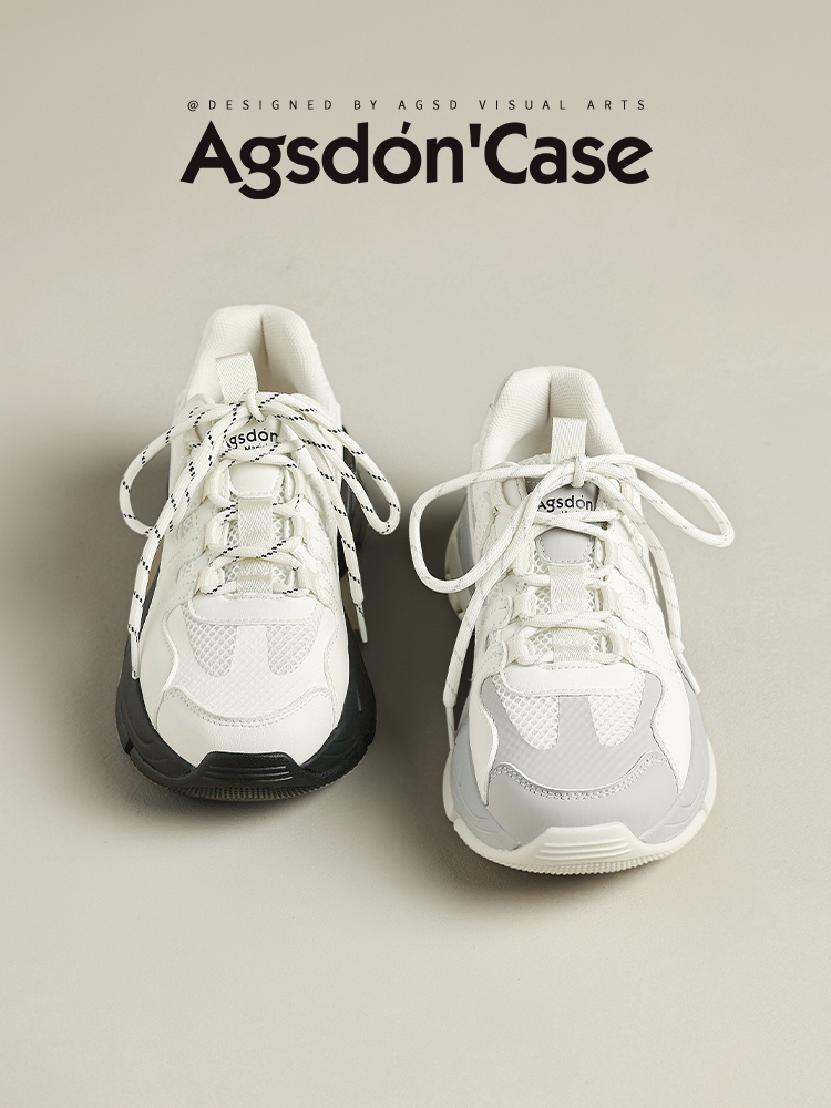 Augusto White Clunky Sneakers Female 2025 New Arrival Spring Thick Sole Increased Feet Small Outdoor Sports Climbing Shoes